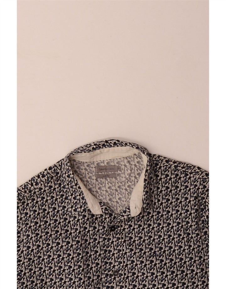 Cămașă Slim Fit CALVIN KLEIN JEANS Bumbac Geometric Negru Mediu