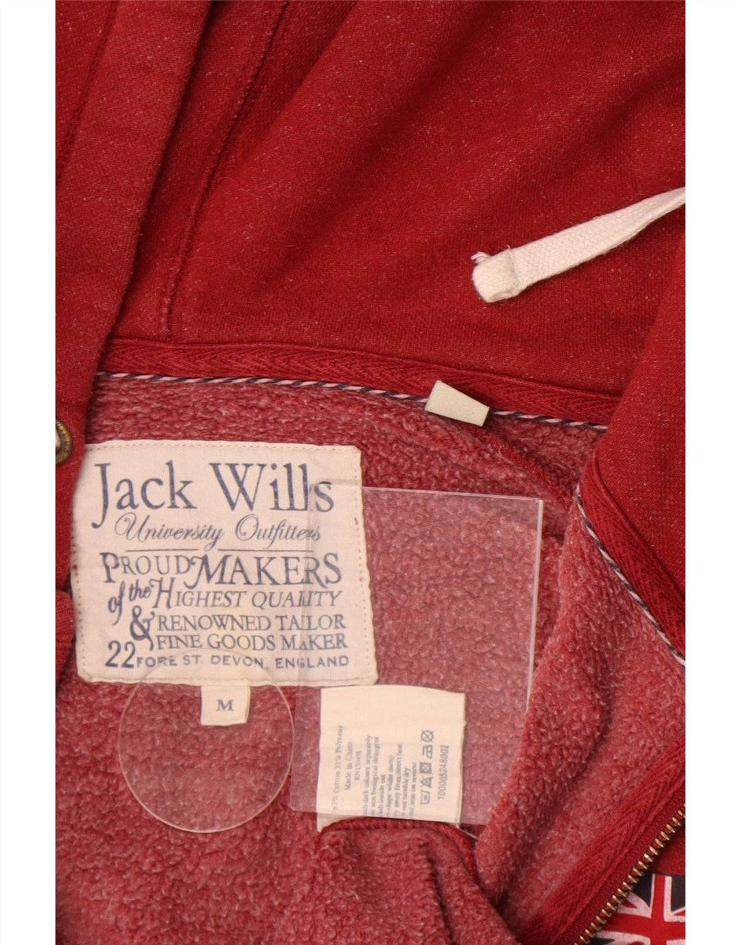 Pulover Jack Wills pentru bărbați, cu fermoar grafic, bumbac roșu mediu