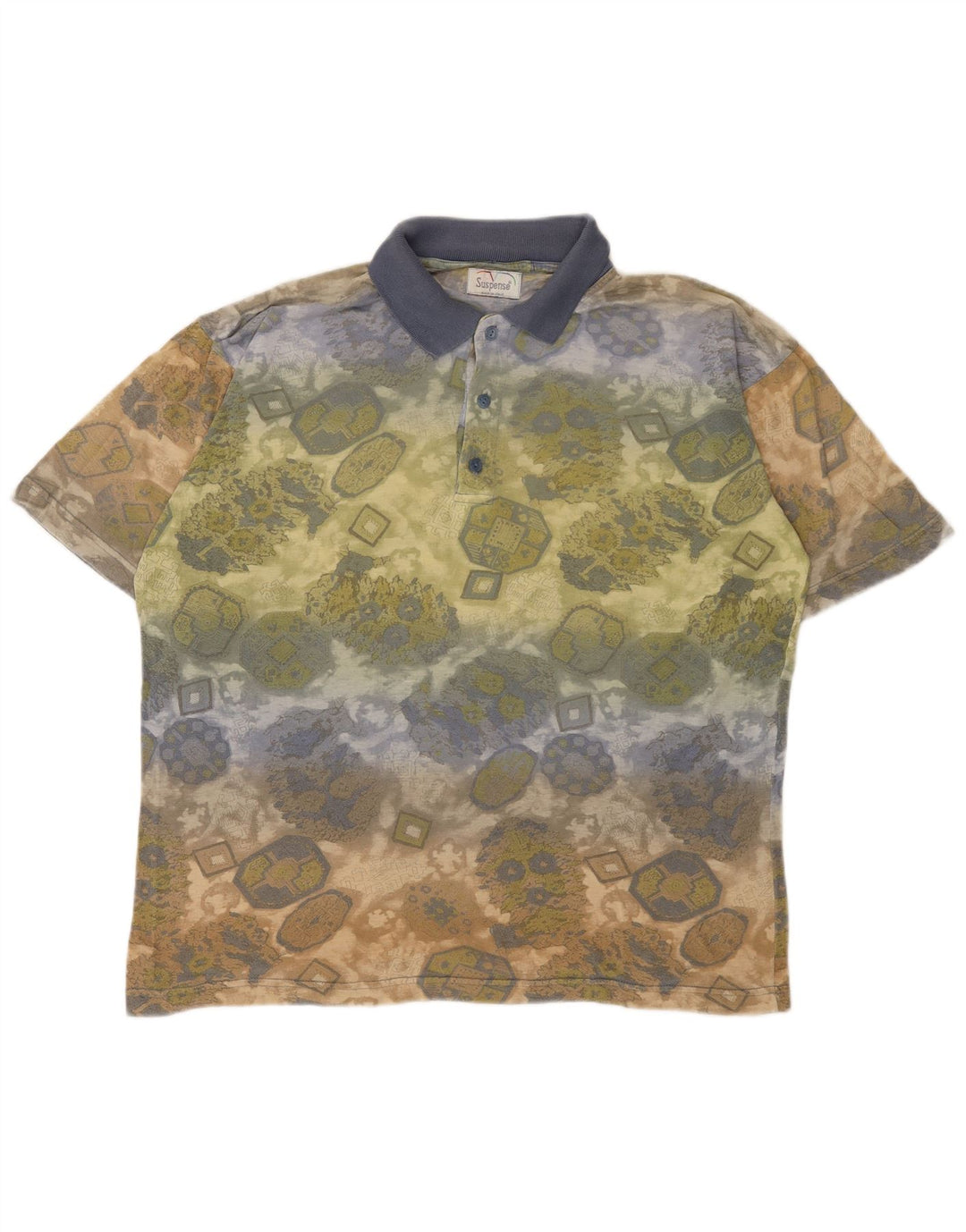 Tricou polo pentru bărbați cu suspense mare, multicolor, geometric