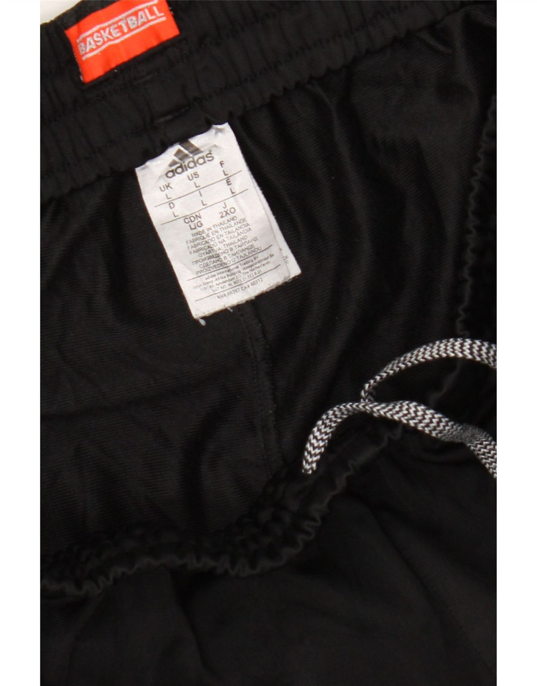 ADIDAS Mens Tracksuit Trousers Large  Black Flecked Polyester Vintage Adidas and Second-Hand Adidas from Messina Hembry 