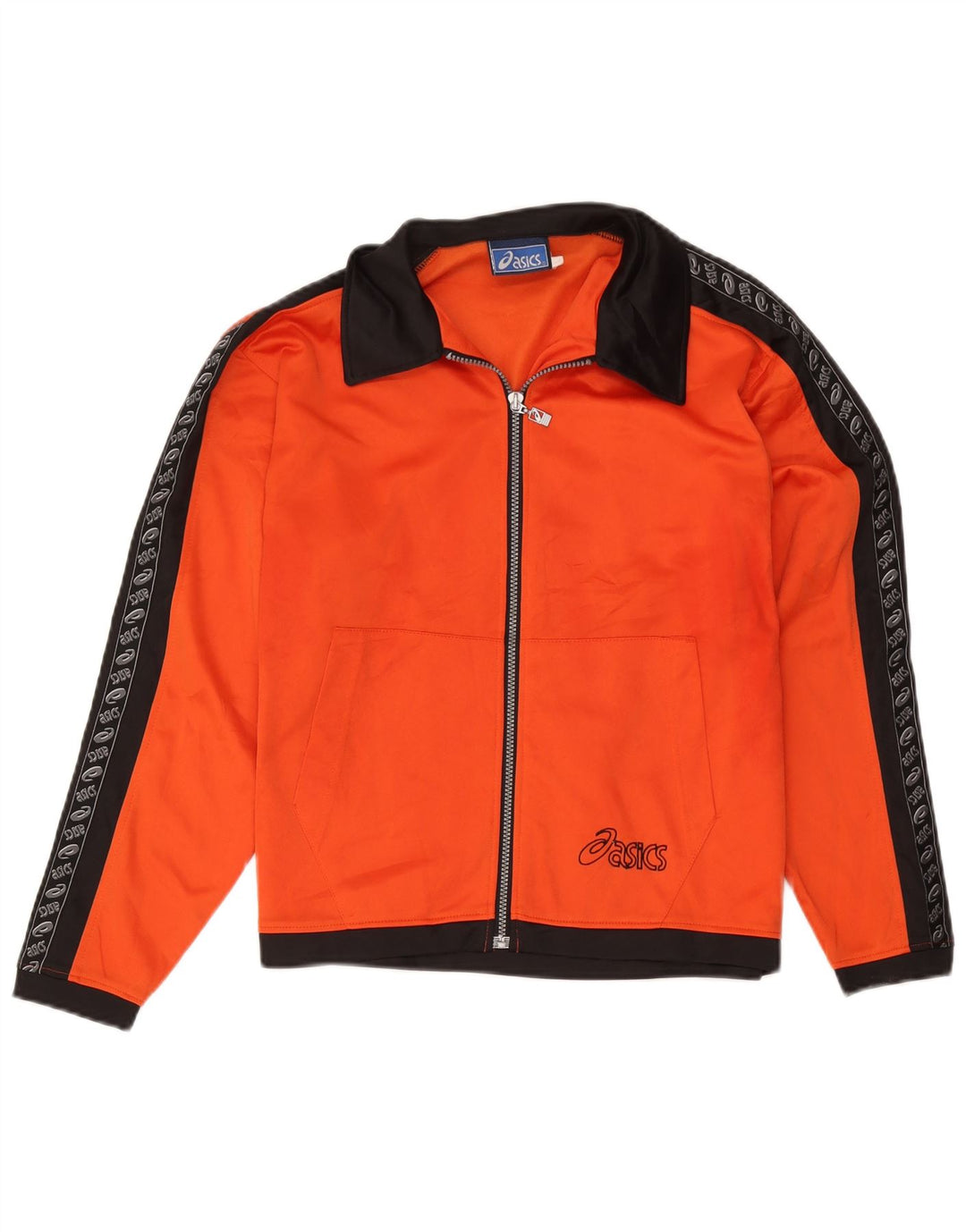 Jachetă de top pentru trening grafic Asics pentru femei UK 16 mare portocaliu Colorblock