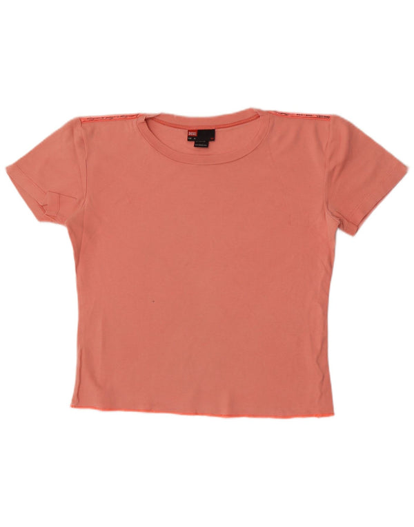 Tricou crop pentru femei Diesel UK 18 XL bumbac roz