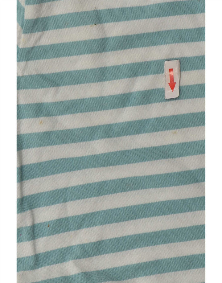 Tricou polo Slam pentru femei UK 14, bumbac cu dungi albastre medii