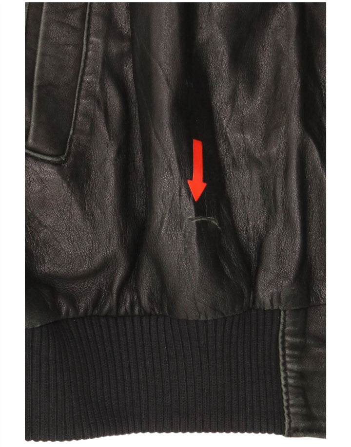 Jachetă de piele pentru bărbați John and Son's UK 38 Medium Black Leather