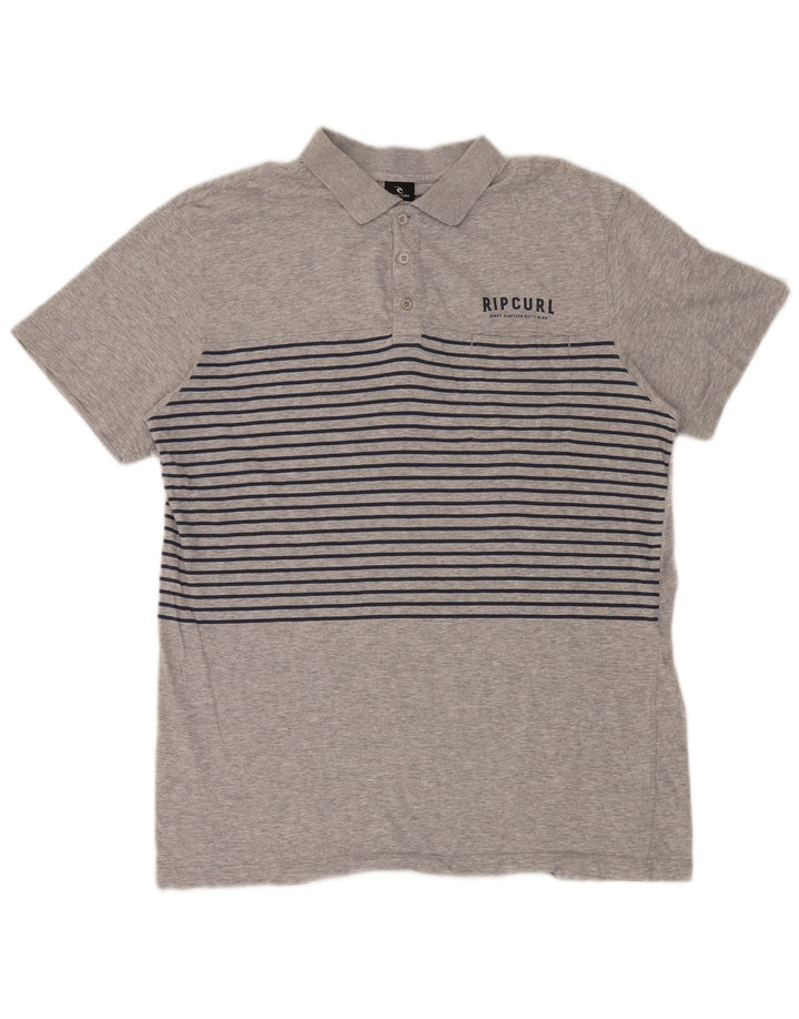 Tricou polo Rip Curl pentru bărbați, în formă relaxată, în dungi gri, mare