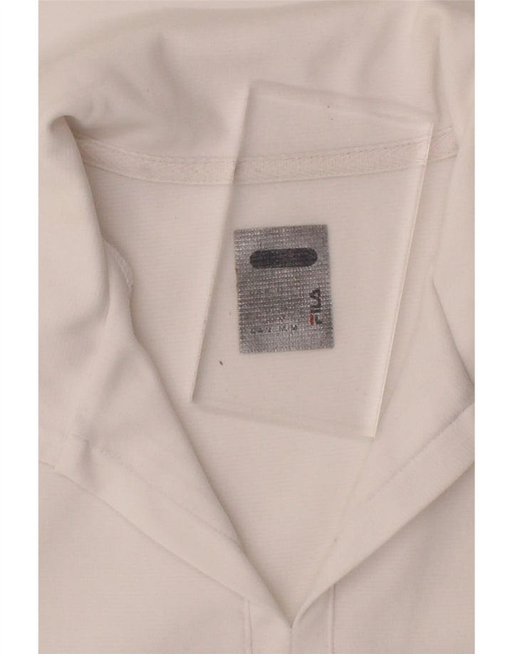 FILA Womens Polo Shirt UK 12 Medium White Vintage Fila and Second-Hand Fila from Messina Hembry 