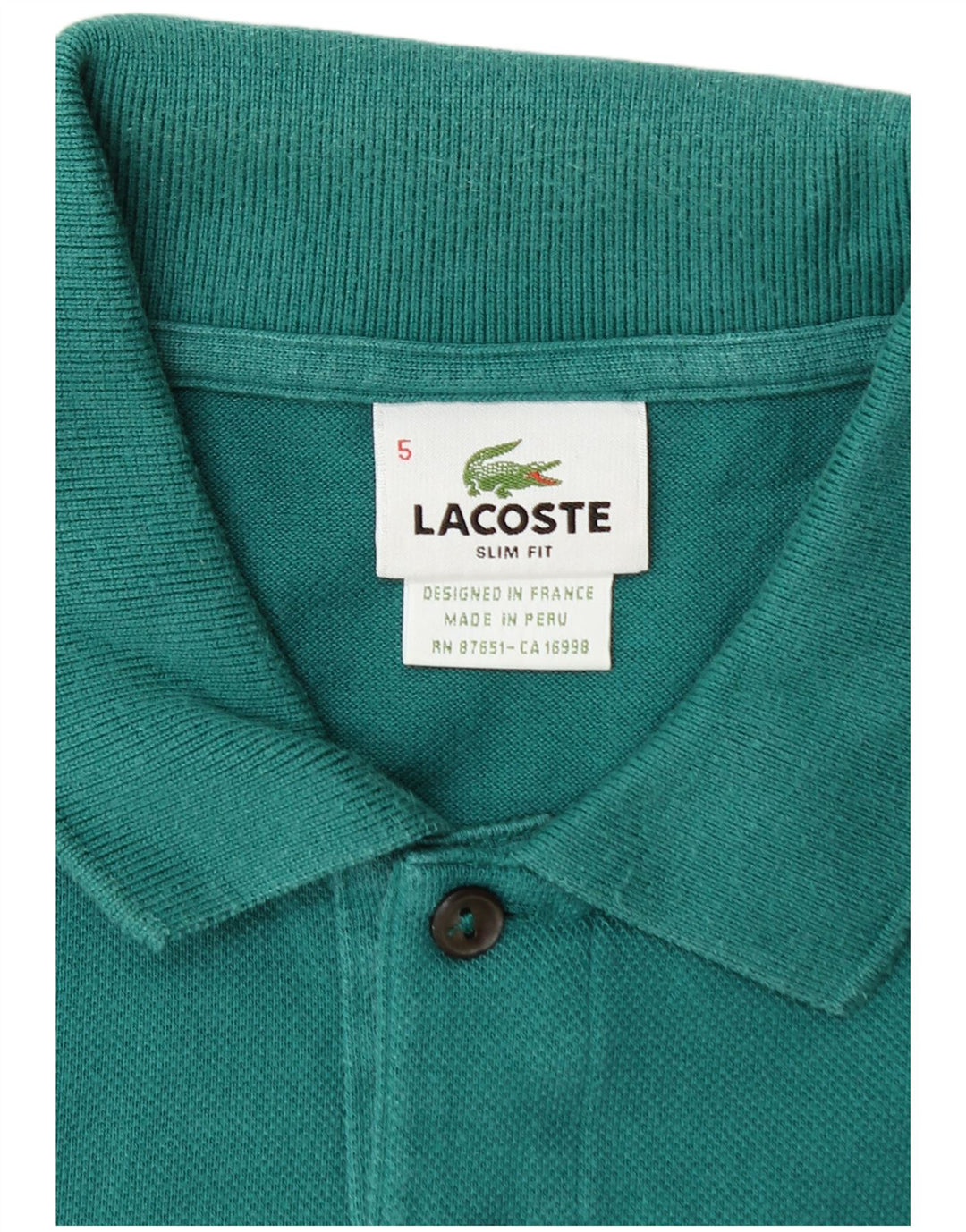 Tricou polo pentru bărbați LACOSTE Slim Fit Mărimea 5, bumbac verde mare