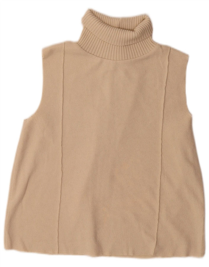 Zara Femei Vest Tank Top UK 10 Mic Bej Poliester