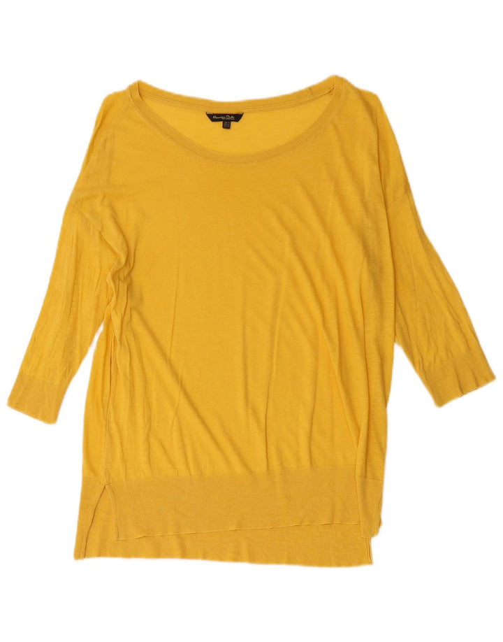 Top pentru femei Massimo Dutti cu mâneci 3/4 UK 18 XL Galben