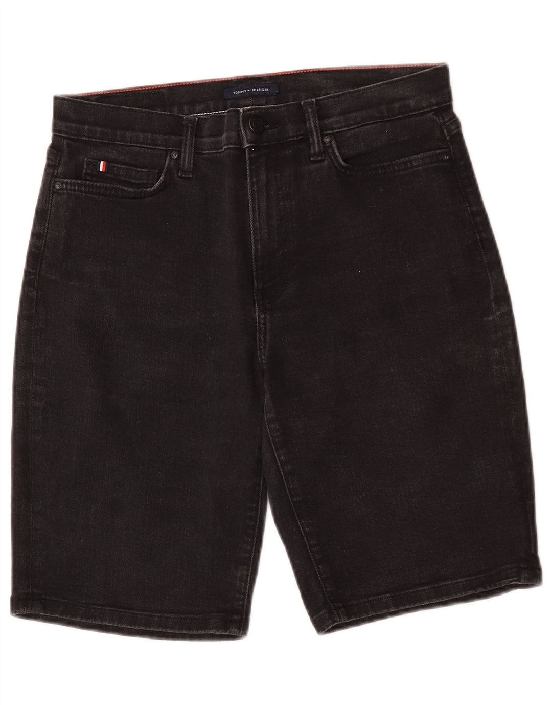 Pantaloni scurți Tommy Hilfiger pentru femei, Bermuda Slim, din denim, W29, bumbac mediu negru