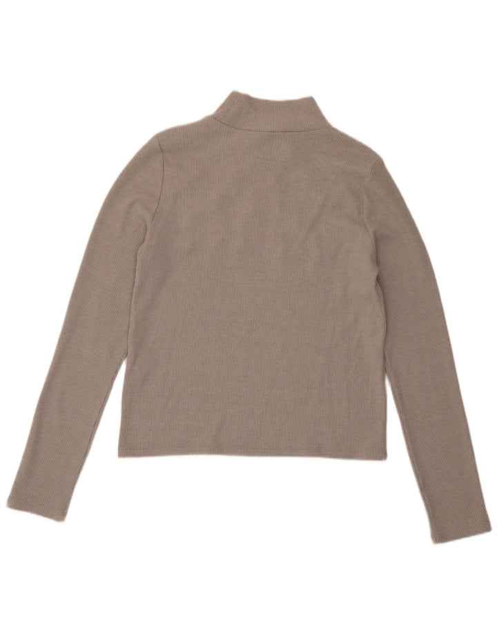 Crop Top pentru femei Zara cu mânecă lungă UK 14, mare, gri, poliester