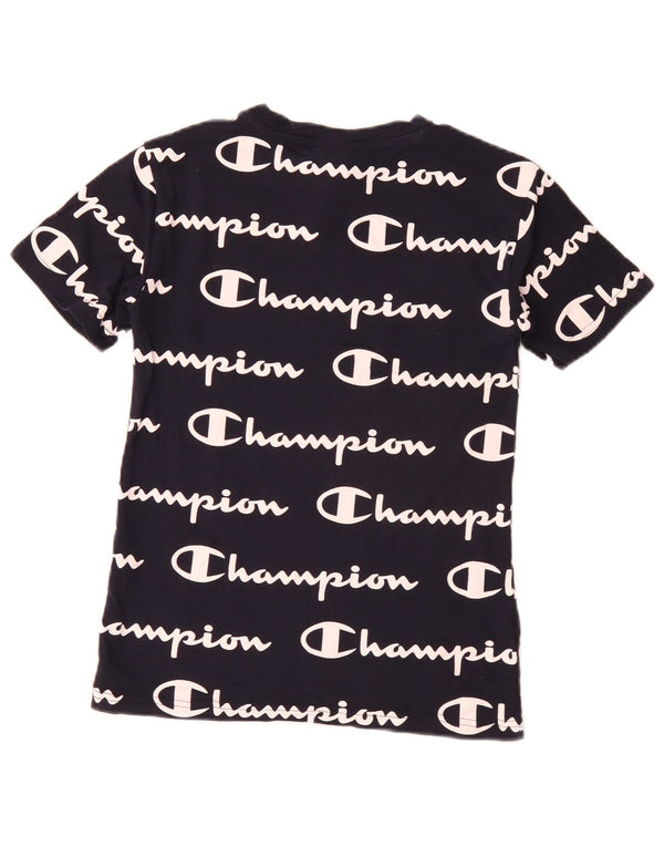 Tricou grafic Champion pentru băieți Top 9-10 ani mediu bumbac bleumarin