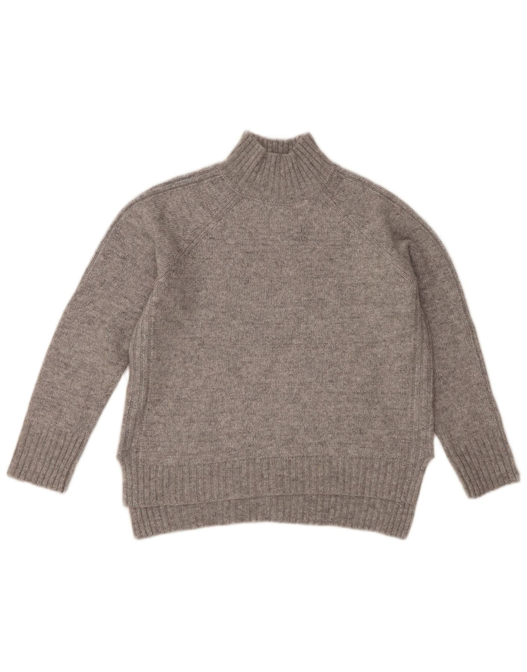 MASSIMO DUTTI Womens Turtle Neck Jumper Sweater UK 14 Large Grey Polyamide