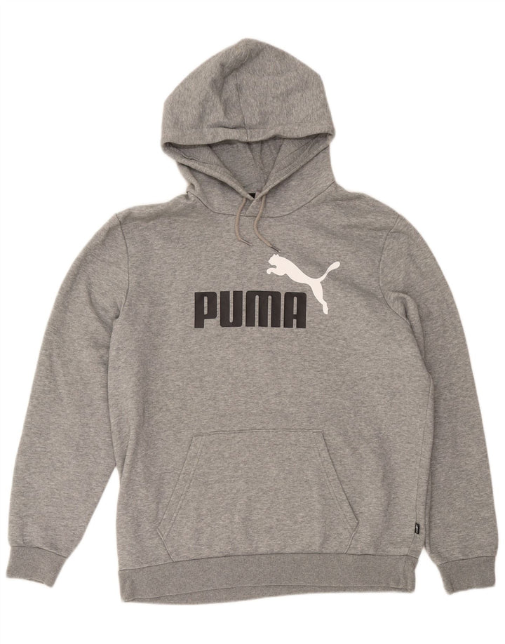 Pulover Puma pentru bărbați cu capota, mare, gri, pătat