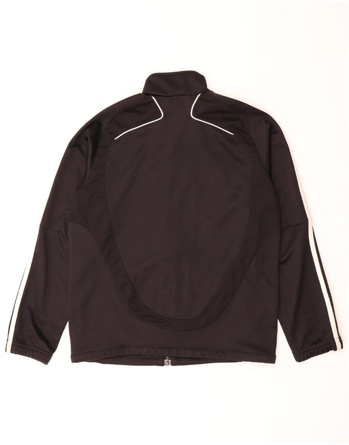 ADIDAS Boys Climalite Tracksuit Top Jacket 13-14 Years Black Polyester Vintage Adidas and Second-Hand Adidas from Messina Hembry 