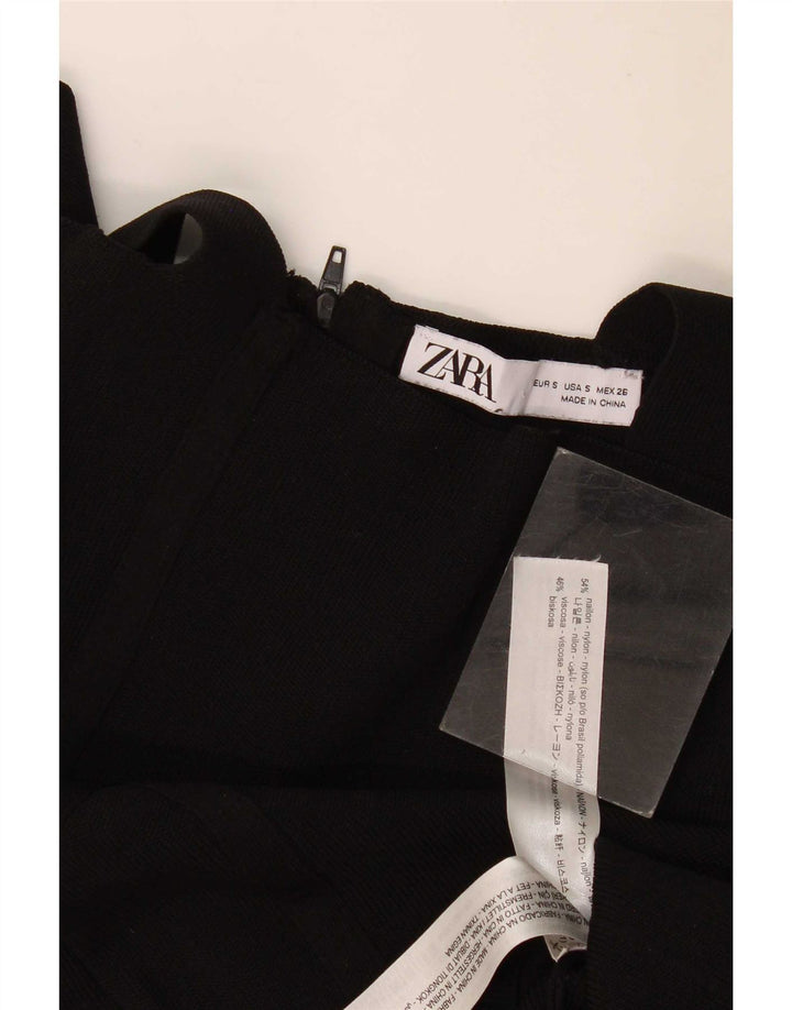 Crop Top pentru femei Zara UK 8 Small Black Nylon