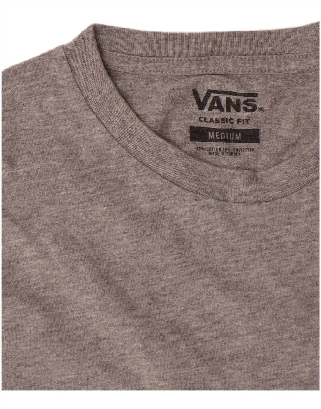 Vans pentru bărbați Classic Fit Top cu mânecă lungă, gri mediu, bumbac cu pete