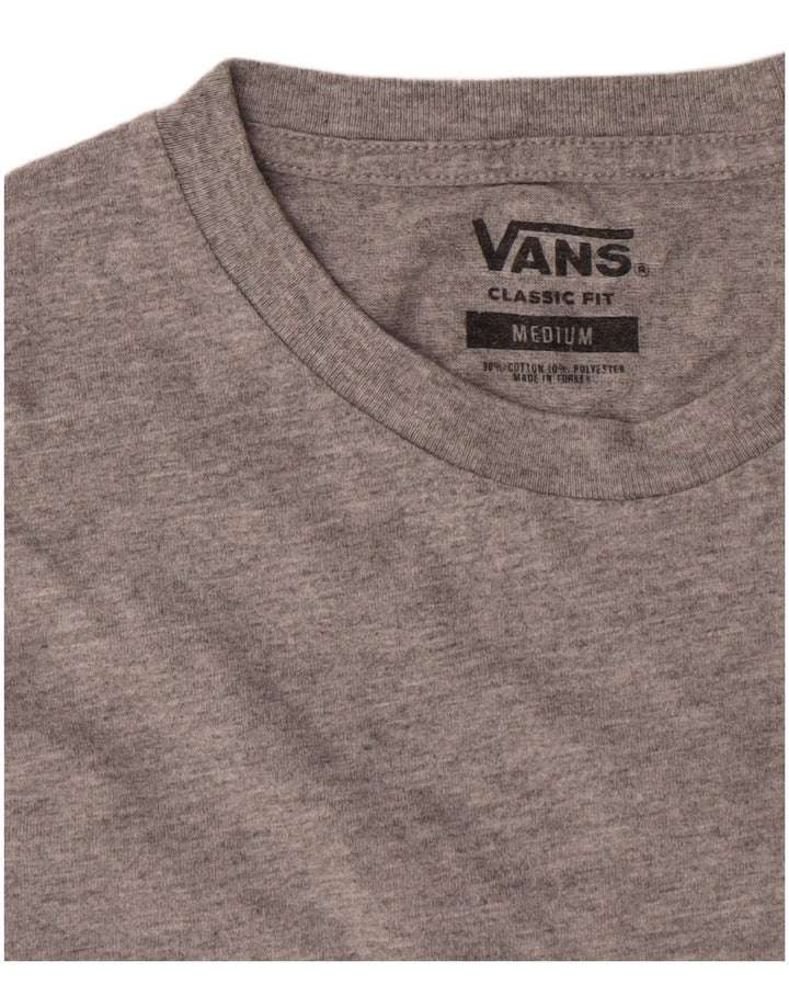 Vans pentru bărbați Classic Fit Top cu mânecă lungă, gri mediu, bumbac cu pete