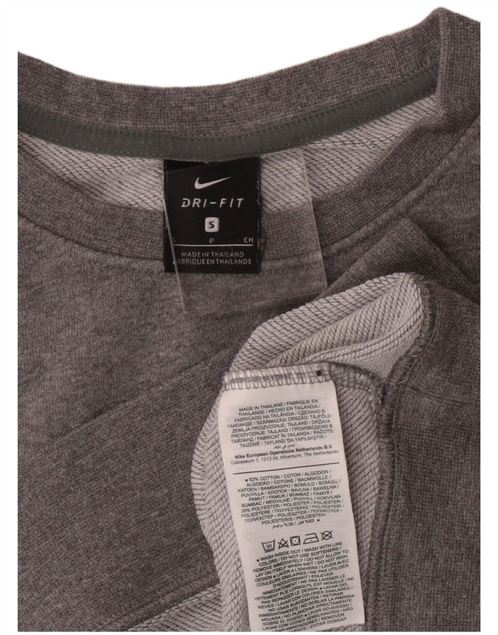 Pulover pentru femei Nike Dri Fit Graphic Oversized Hanorac UK 10 Mic Gri