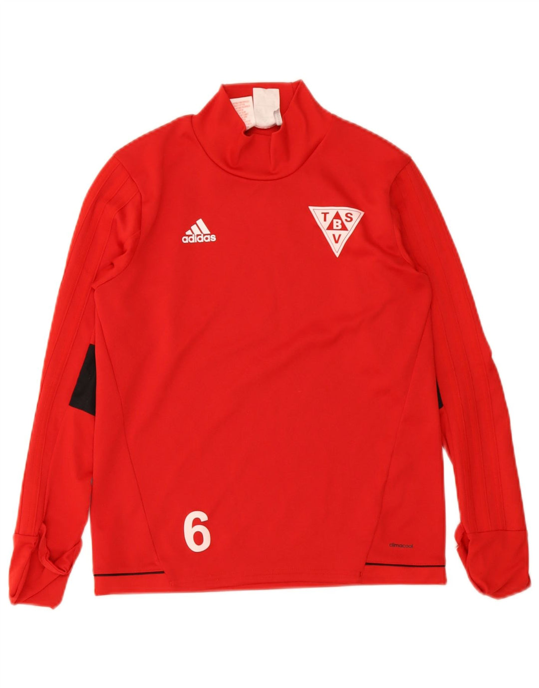 Adidas pentru băieți Climacool Graphic Top cu mânecă lungă 11-12 ani, roșu colorblock