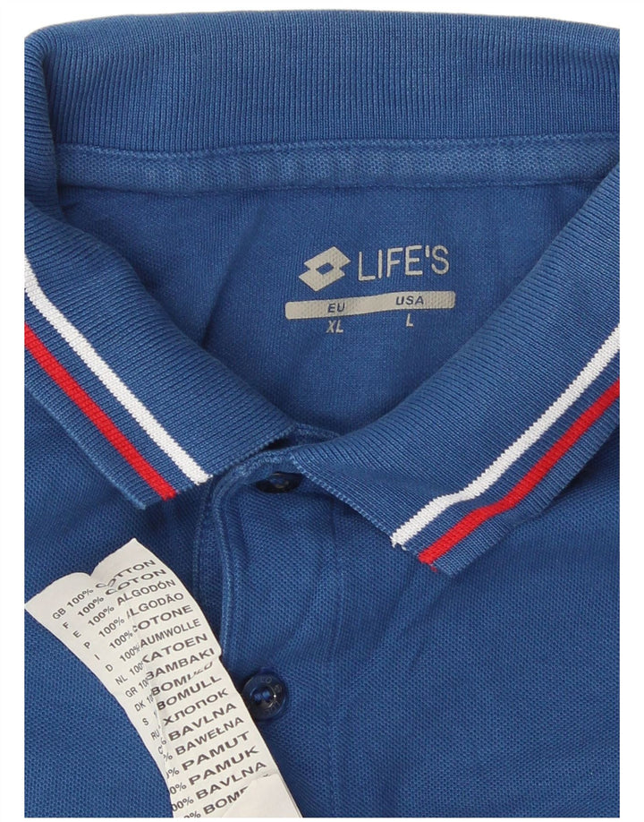 Tricou polo pentru bărbați Lotto, mare, albastru, bumbac