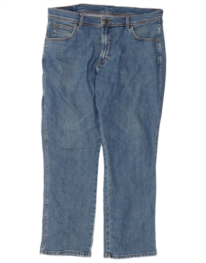 Blugi drepți Wrangler pentru bărbați, cu ajustare normală, W36 L30, bumbac albastru