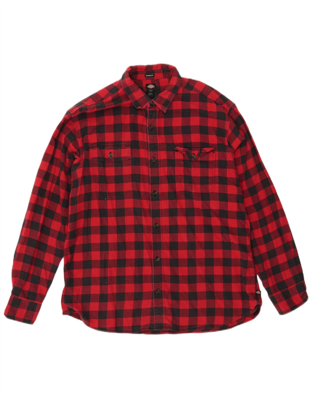 Cămașă de flanel pentru bărbați Dickies, cu croială relaxată, cu carouri mari, roșii