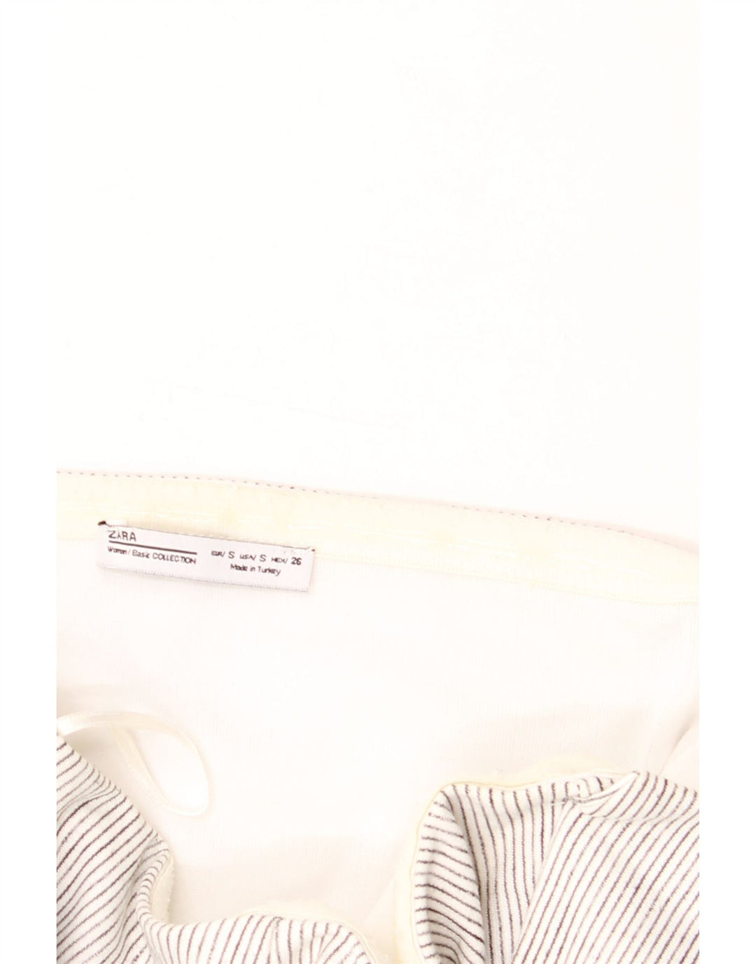 ZARA Womens Off Shoulder Playsuit UK 8 Small  Grey Pinstripe Polyester Vintage Zara and Second-Hand Zara from Messina Hembry 