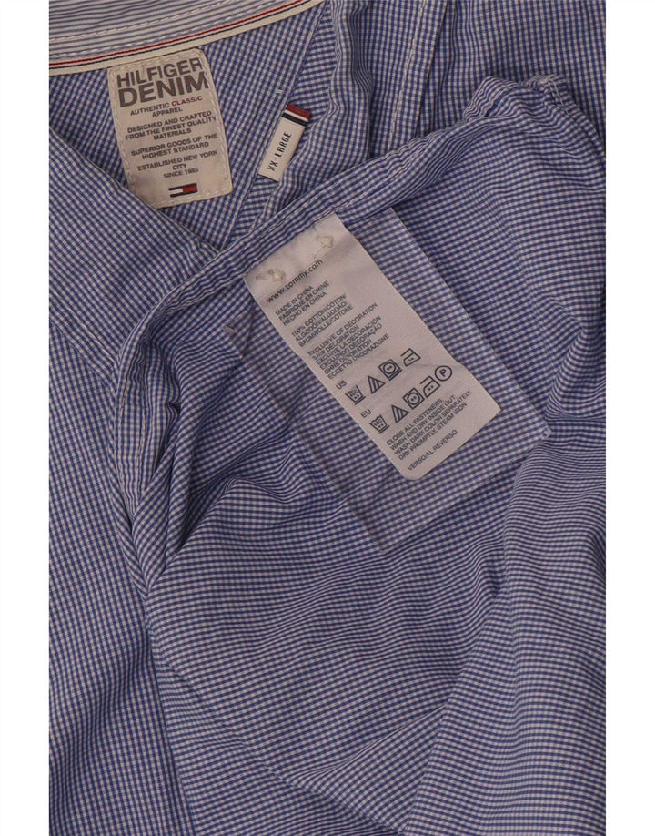 Cămașă pentru bărbați Tommy Hilfiger 2XL, bumbac vichy albastru
