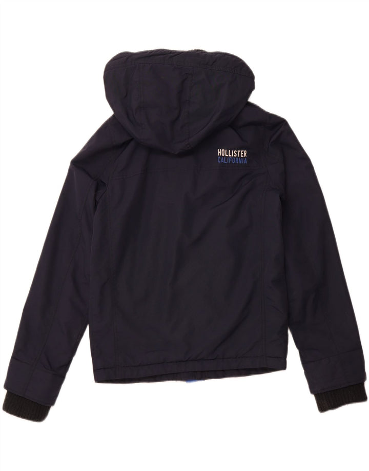 Jachetă de vânt pentru femei HOLLISTER cu glugă, UK 10, nailon, albastru bleumarin
