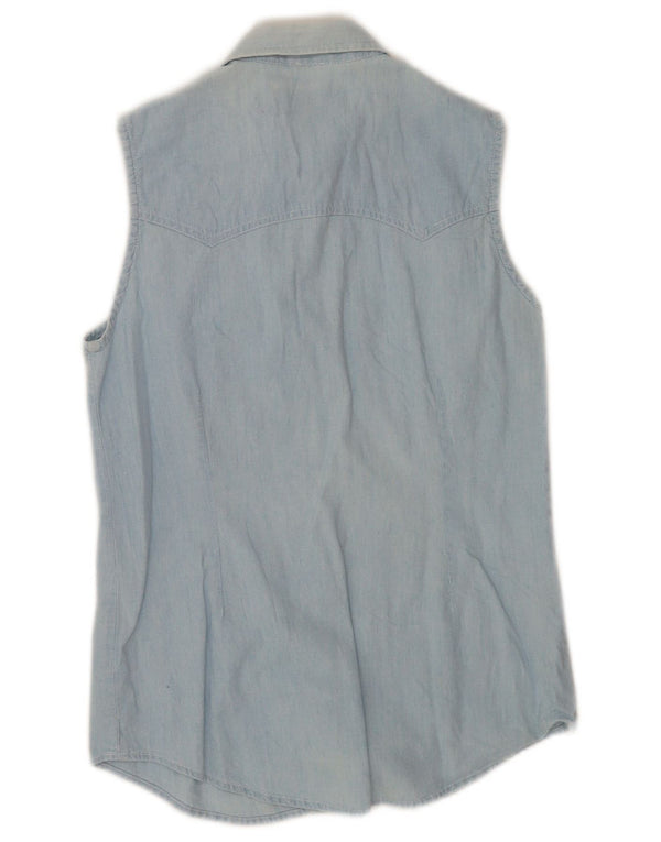 Cămașă denim fără mâneci pentru femei Lee UK 10 Bumbac albastru mic