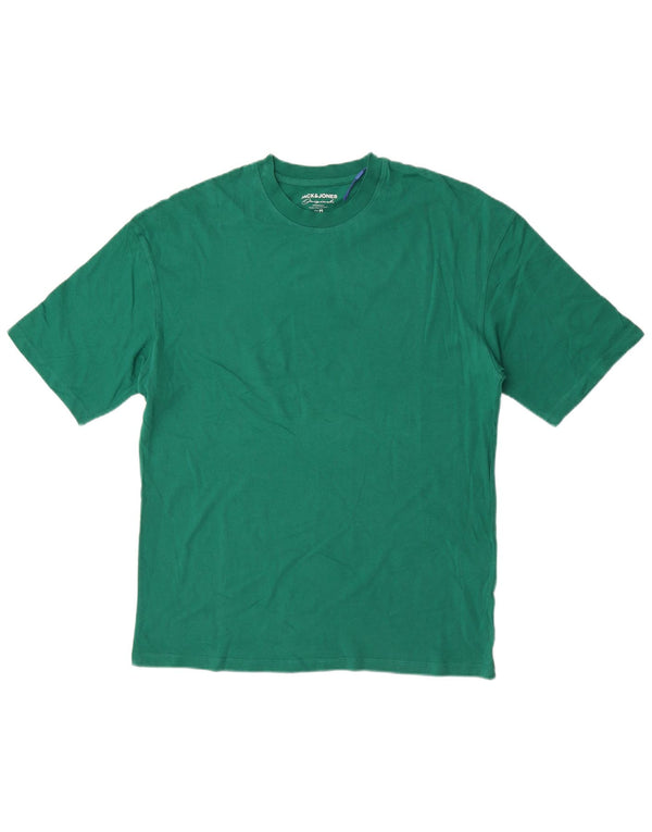 Tricou obișnuit Jack & Jones pentru bărbați Top din bumbac verde mediu