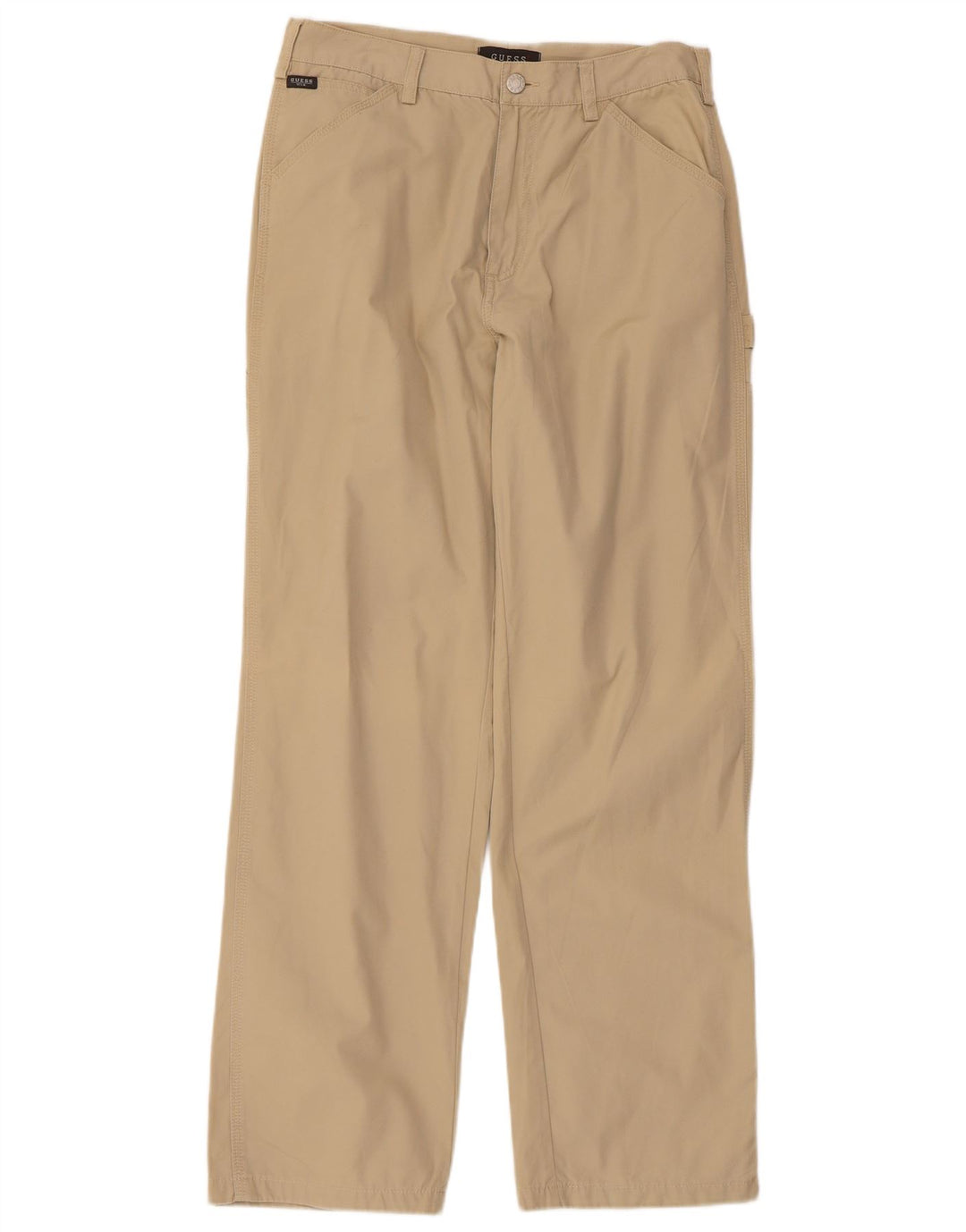 Guess Pantaloni Cargo Drepți L32 L30 Bej Bumbac