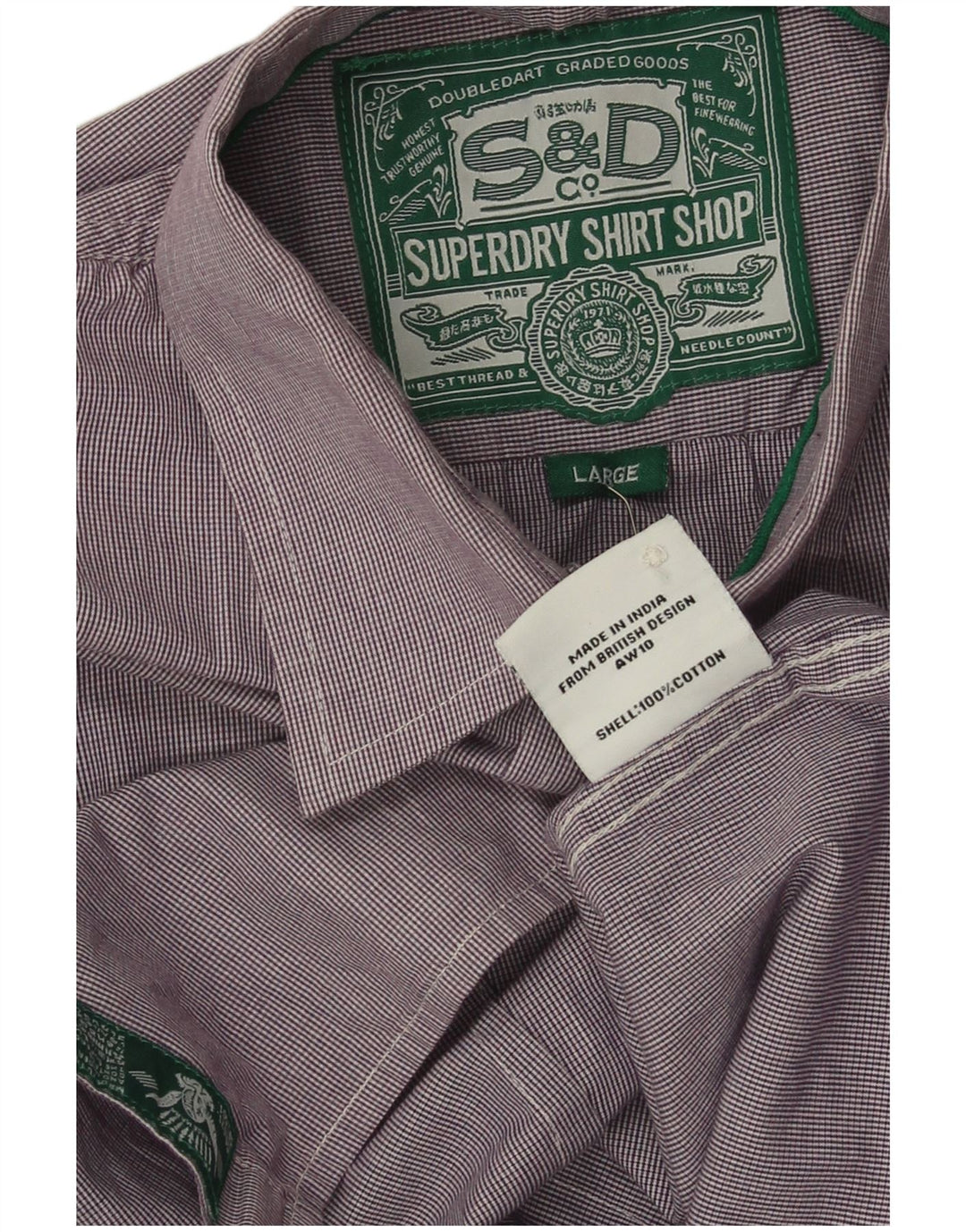 Cămașă pentru bărbați Superdry din bumbac cu carouri mov