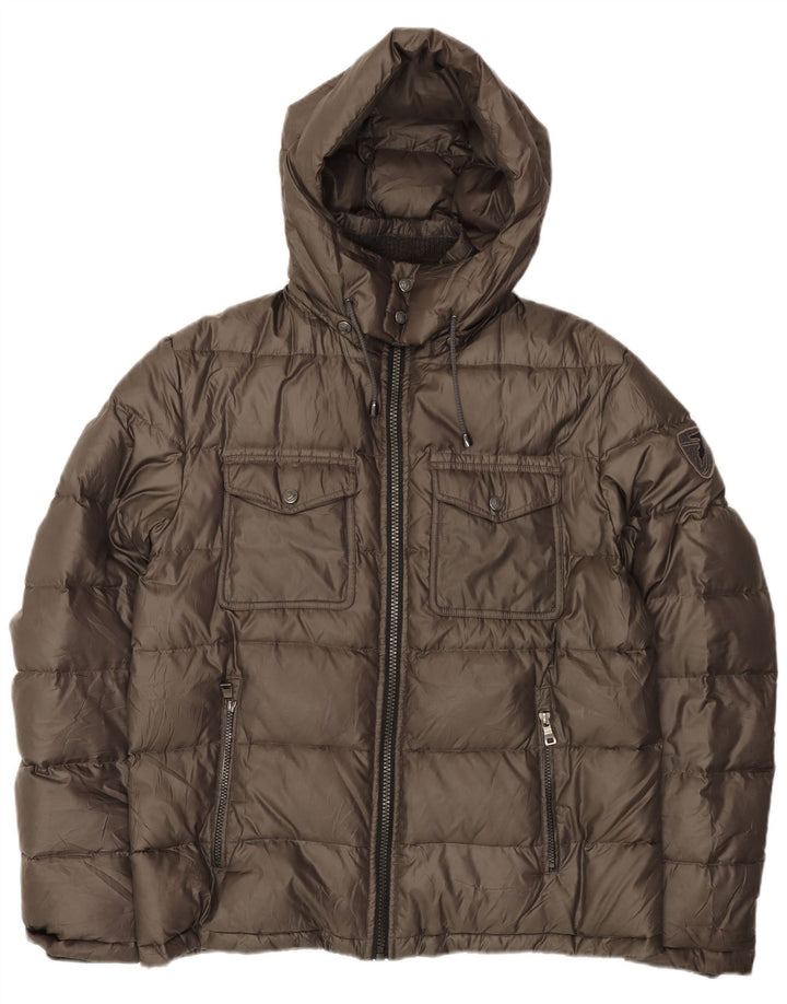 Jachetă căptușită cu glugă pentru bărbați Trussardi Jeans IT 54 2XL Kaki Poliester