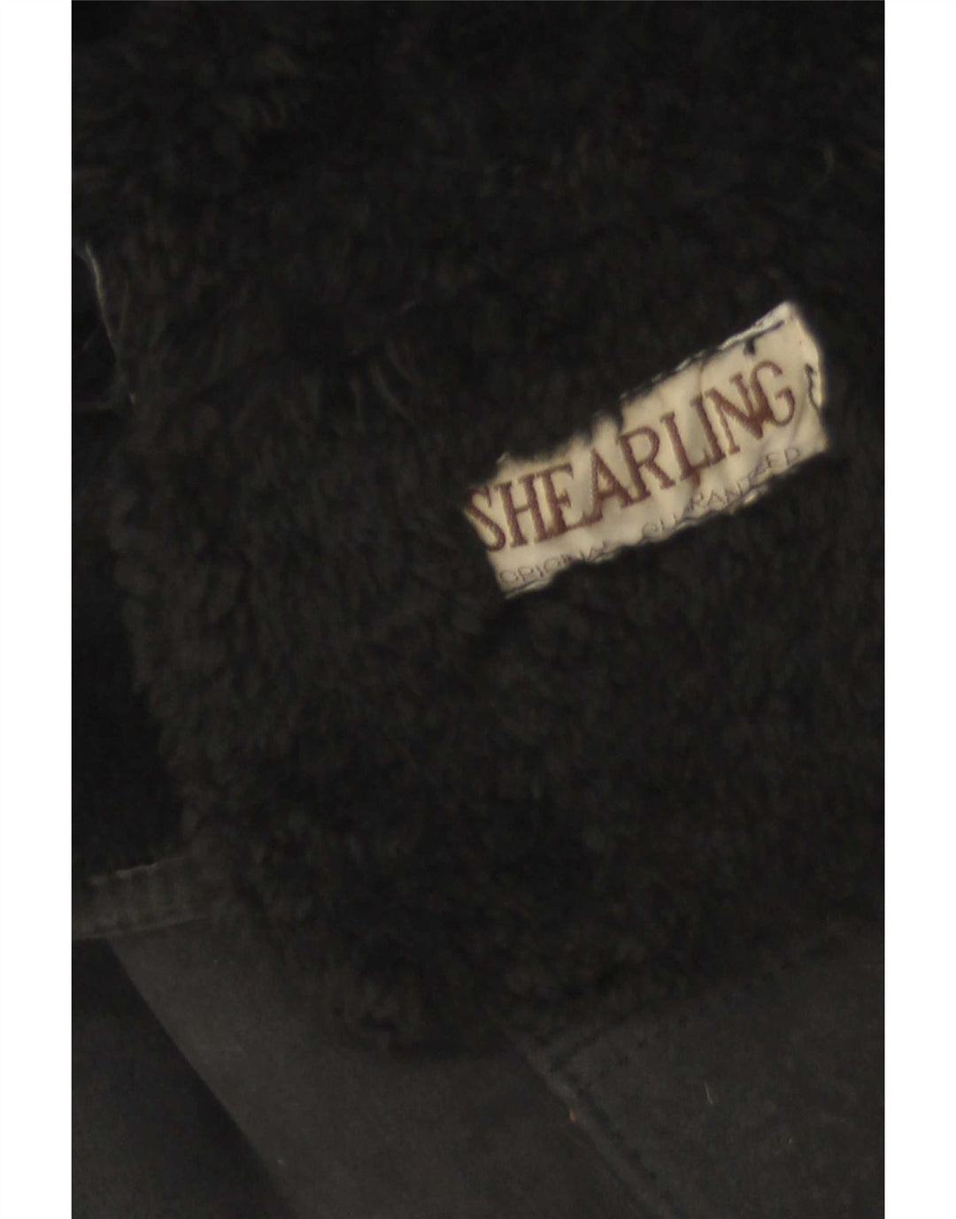 Jachetă vintage din shearling pentru femei IT 44 Medium Black Shearling