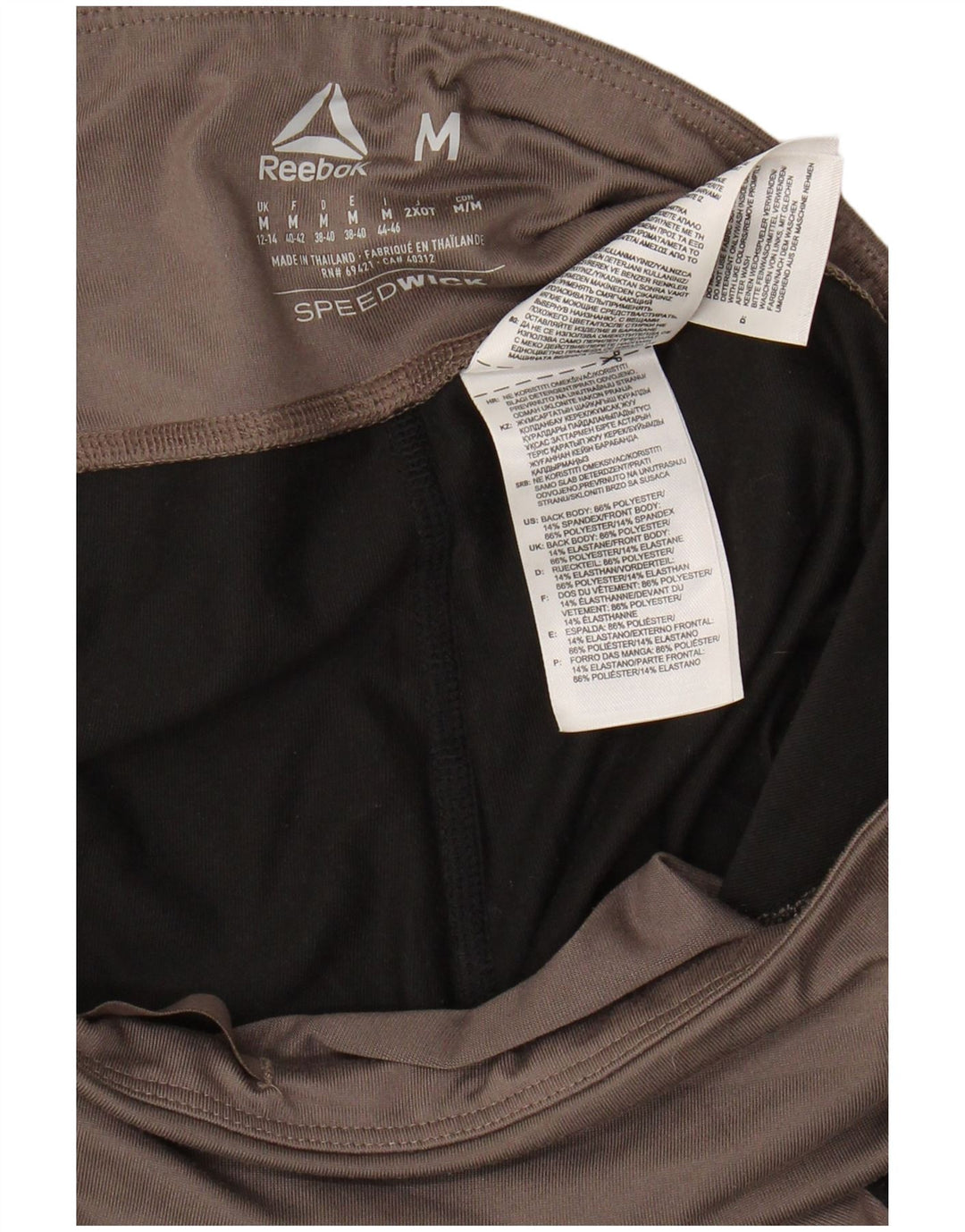 Leggings grafici pentru femei REEBOK UK 12/14 Gri mediu Poliester color bloc