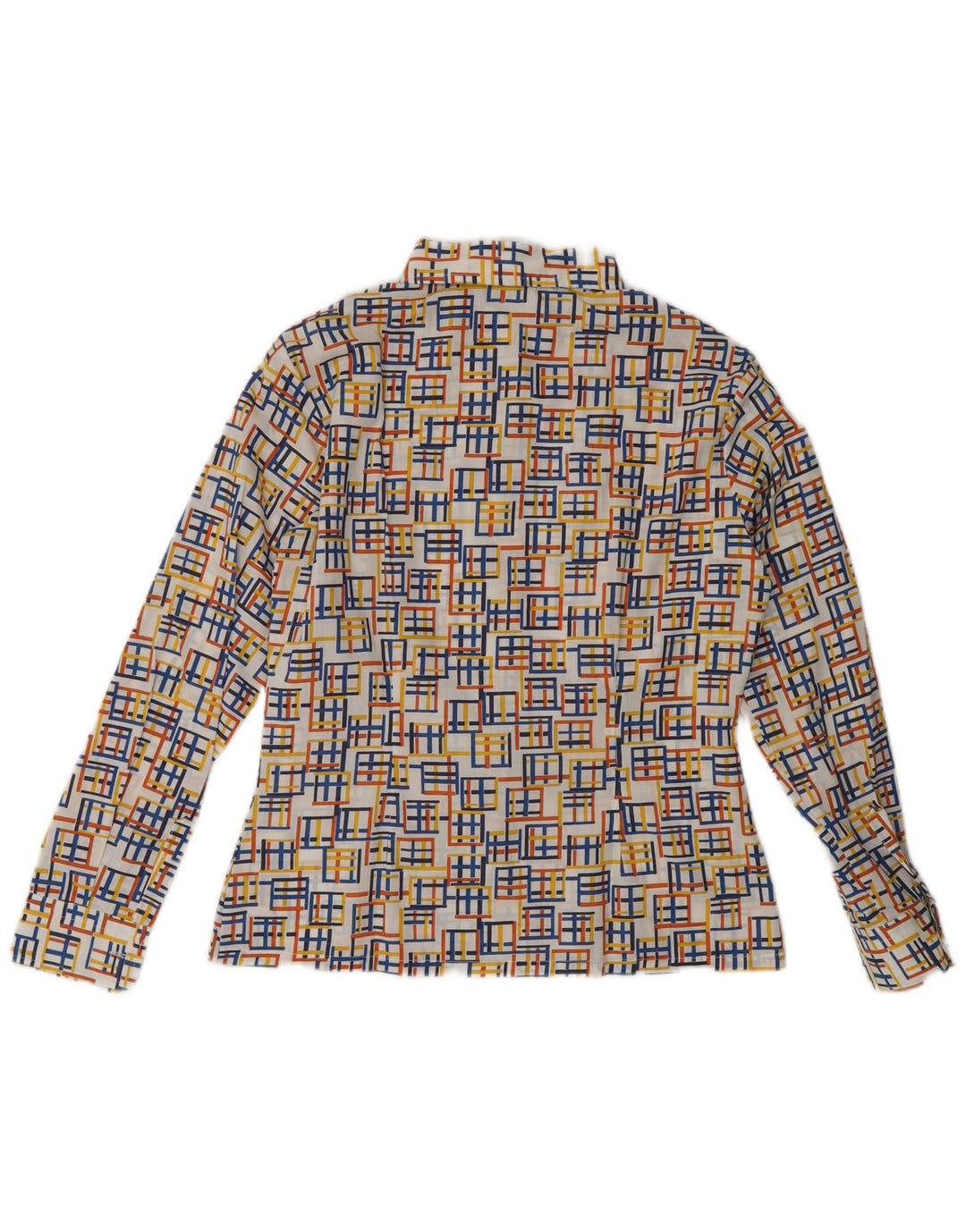 Bluză Vintage Cămașă Femei EU 40 Poliester Geometric Multicolor Mediu