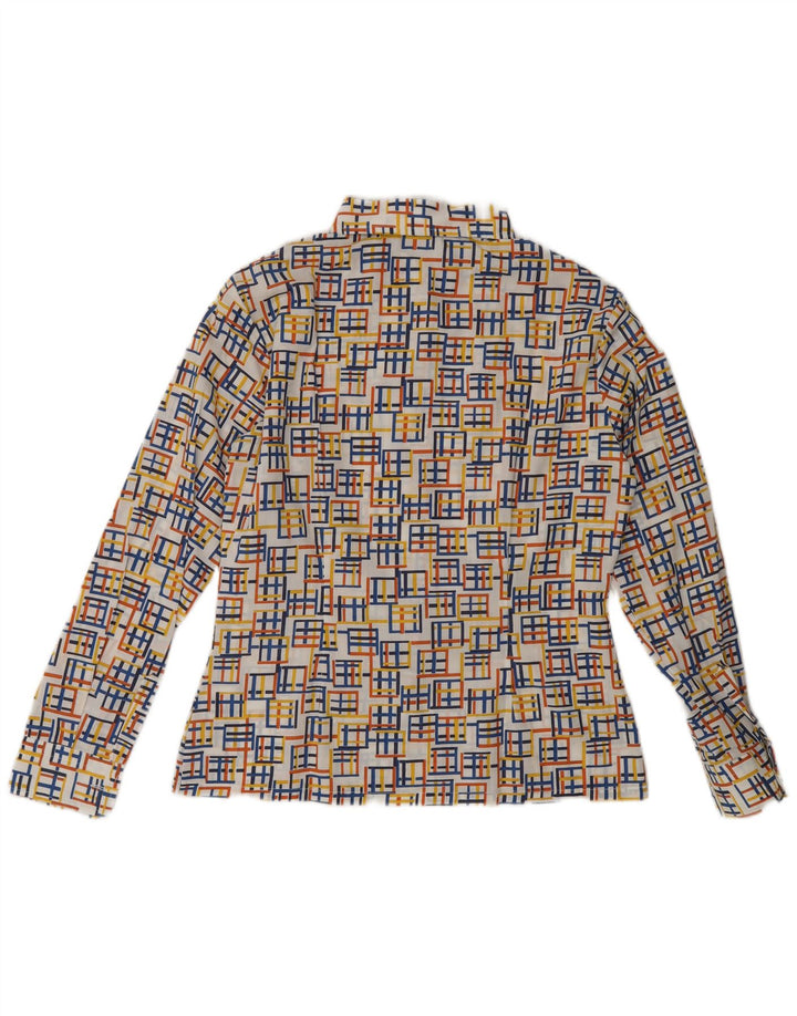 Bluză Vintage Cămașă Femei EU 40 Poliester Geometric Multicolor Mediu