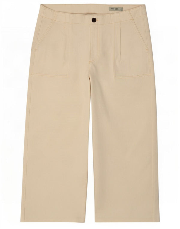 Pantaloni tăiați pentru femei Marks & Spencer UK 16 Large W34 L22 Off White