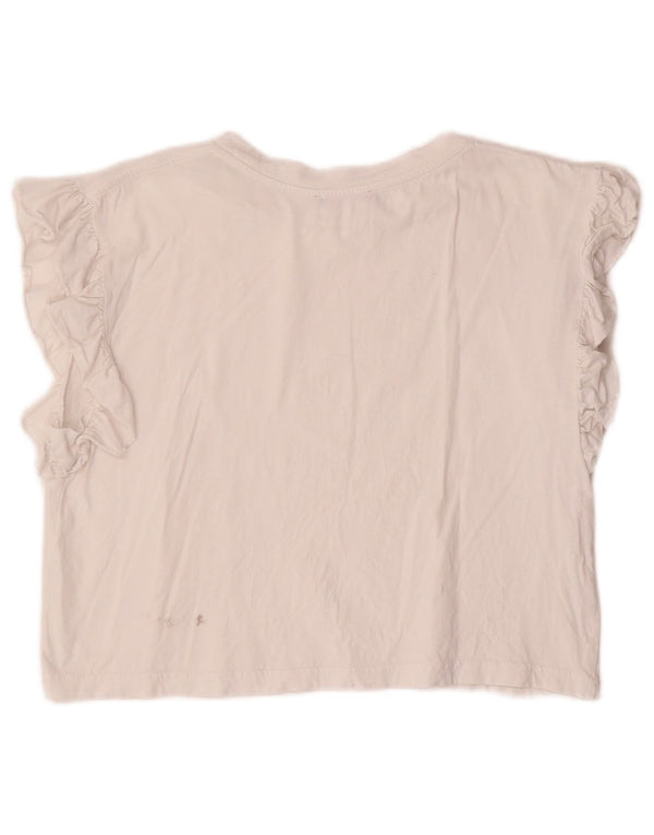 Top Bluză Crop ZARA pentru femei UK 10 Small Off White