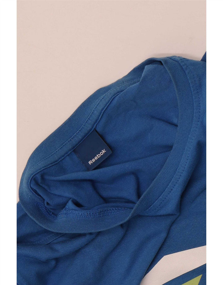 Tricou grafic Reebok pentru bărbați Top mediu albastru bumbac