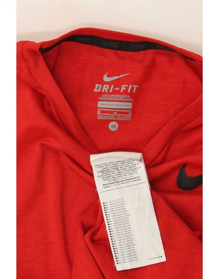 Tricou Nike Dri Fit pentru băieți Top 10-11 ani Poliester cu pete roșii medii