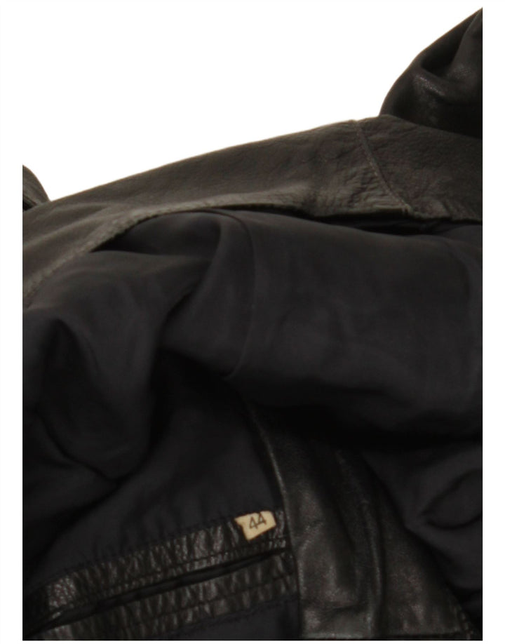 Jachetă de piele vintage pentru femei IT 44 Medium Black