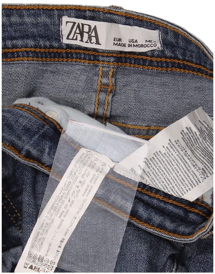 Blugi slim pentru femei Distressed Zara W36 L28 poliester albastru