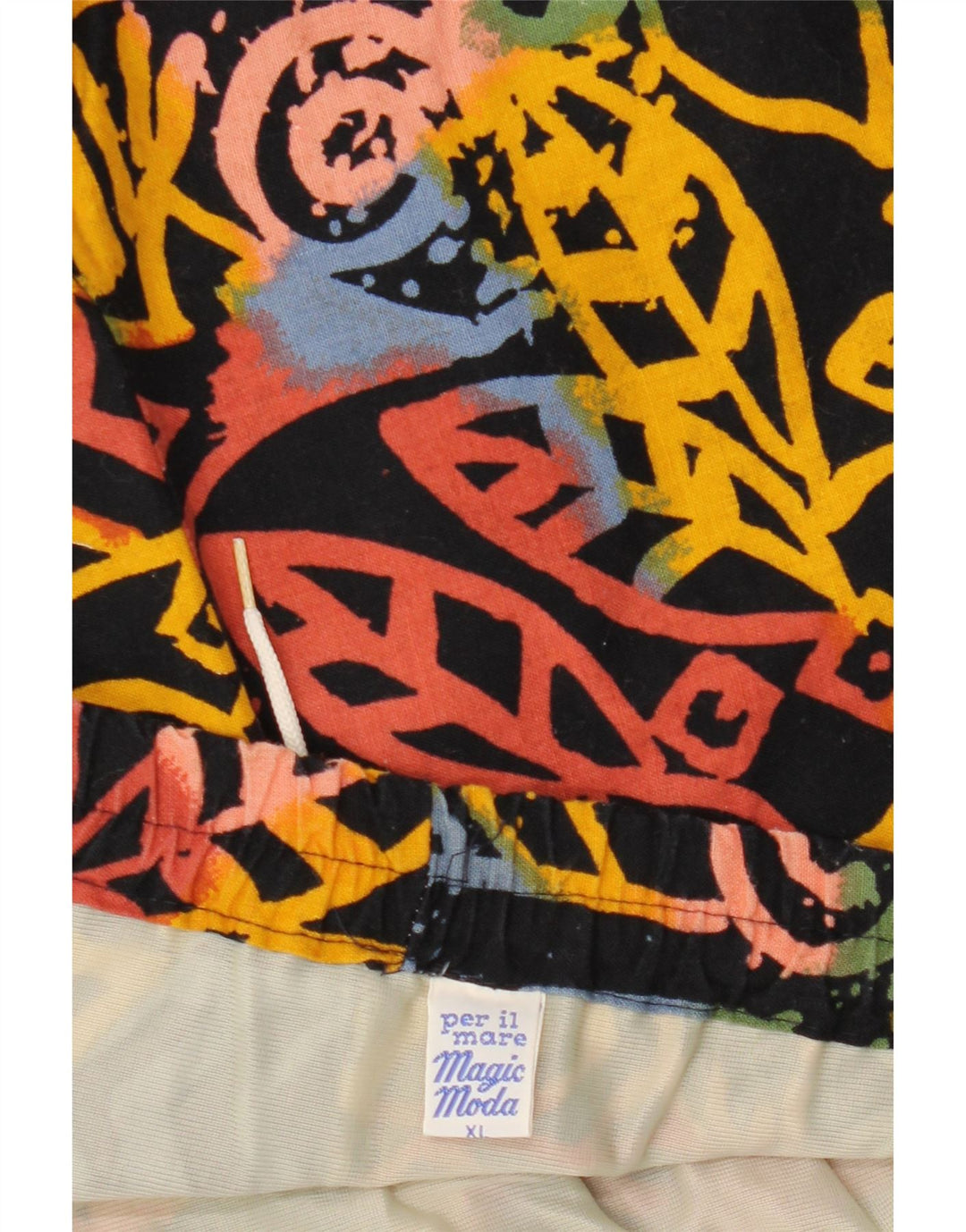 Pantaloni scurți de înot VINTAGE pentru bărbați XL, bumbac floral negru