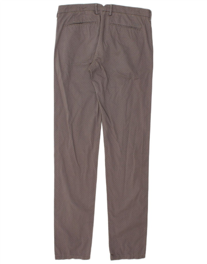 WOOLRICH Mens Slim Chino Trousers W31 L34  Grey Check Cotton