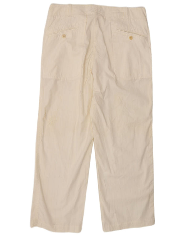 Pantaloni chino drepți pentru bărbați Zara EU 44 Mari L34 L28 Bumbac cu dungi albe