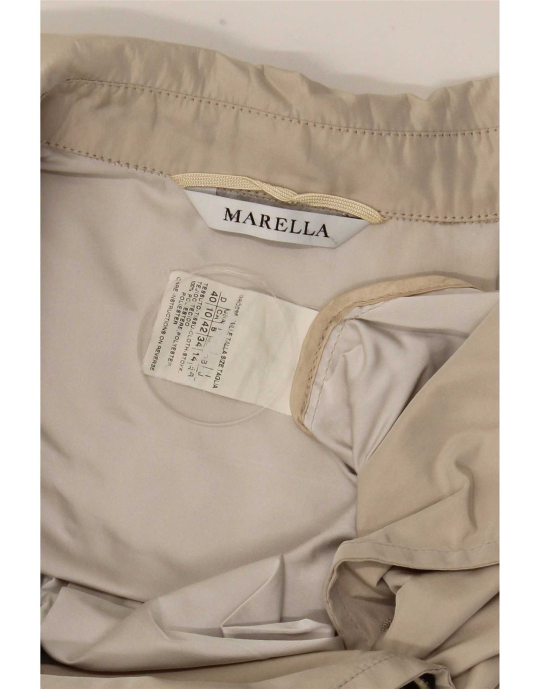 Trench scurt pentru femei Marella UK 14 mare, bej, poliester