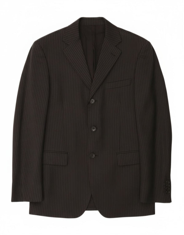 Jachetă Paoloni pentru bărbați cu 3 nasturi IT 48 Medium Black Pinstripe